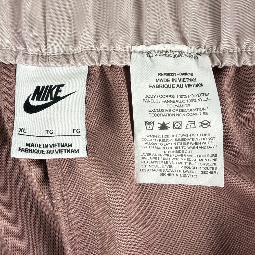 Nike Air Track Pants Womens XL Mauve Satin Trim Wide Leg Breakaway Snap Pants - Picture 10 of 12